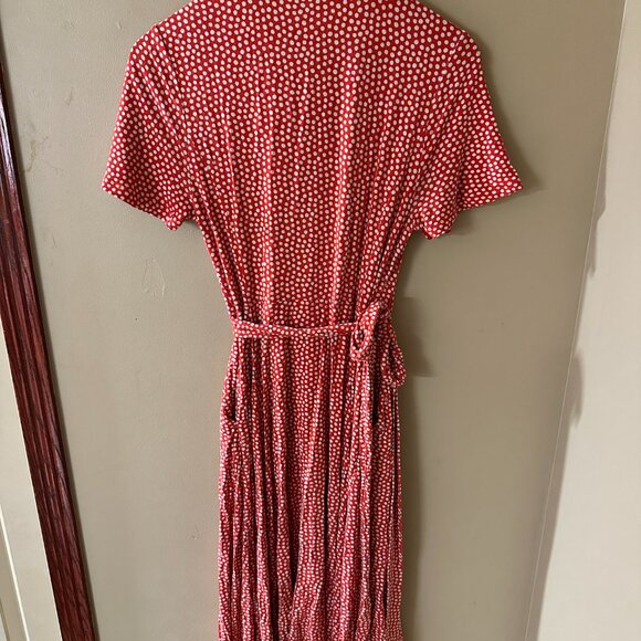 Boden Cassia Wrap Midi Dress / Size 8 (8R) / Red and White Dot - Picture 6 of 6